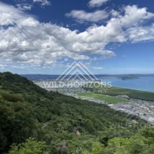 Cloud-Filled Sky Over Karatsu Coastline from Mount Kagami. Karatsu, Japan.