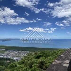 Wide Ocean Horizon Seen from Mount Kagami Lookout. Karatsu, Japan.
