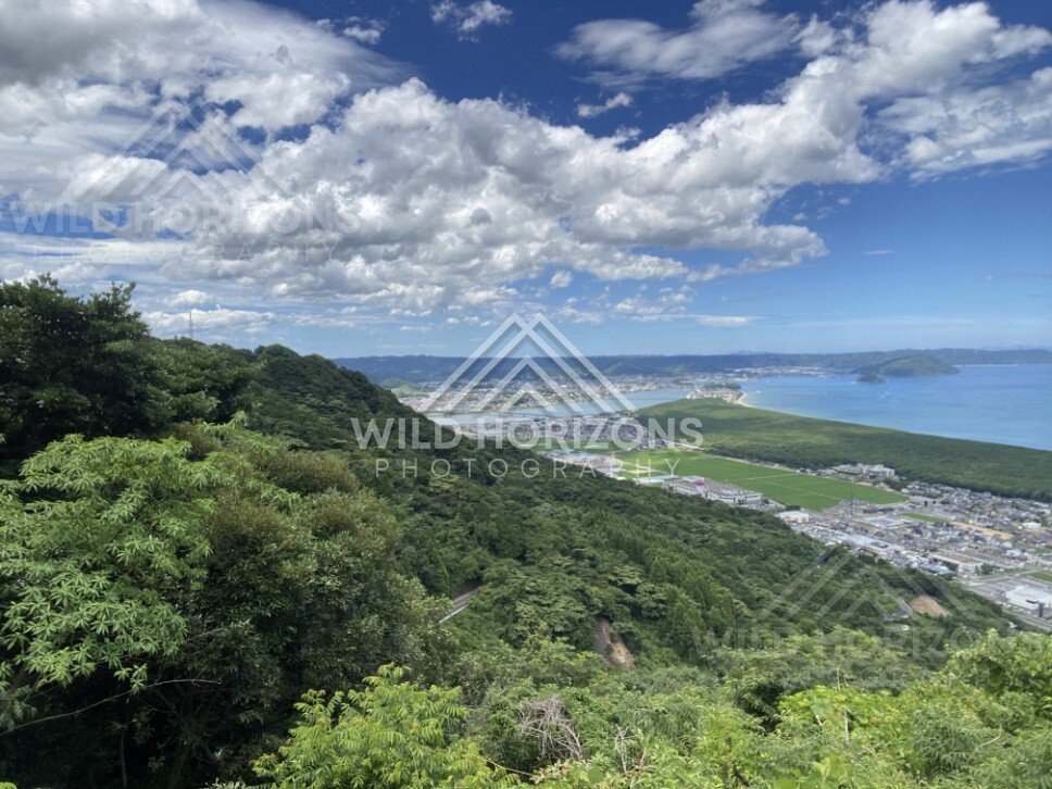 Hillside Lookout Across Karatsu Bay and Town. Karatsu, Japan.