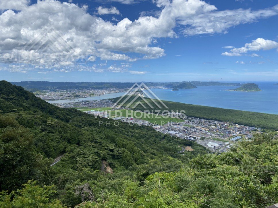 Elevated View of Karatsu Bay and Coastal Strip. Karatsu, Japan.