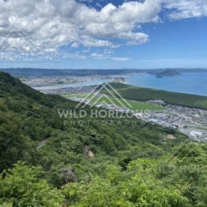 Overlook of Karatsu Coastline Under Summer Clouds. Karatsu, Japan.
