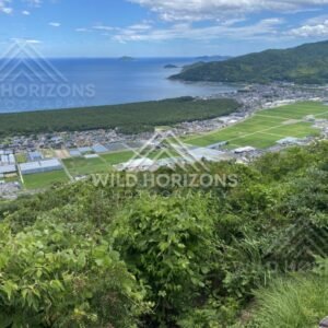 High View Over Farmland and Karatsu Bay. Karatsu, Japan.