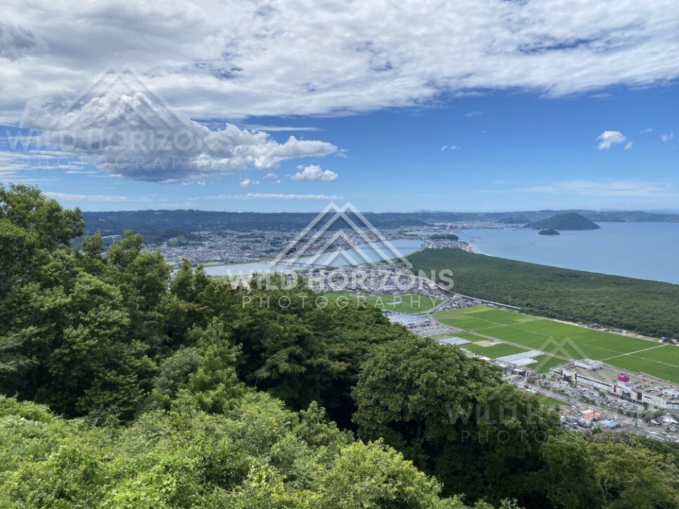 Dramatic Clouds Over Karatsu Bay from Mount Kagami. Karatsu, Japan.