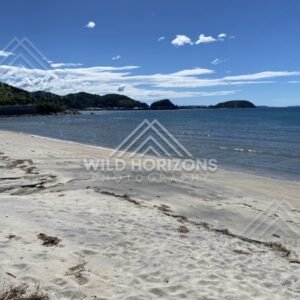 Calm Coastal Waters and Sand Flats at Nijinomatsubara. Karatsu, Japan.