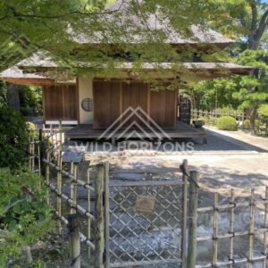 Traditional Wooden Tea House in Shukkeien Garden. Hiroshima, Japan.