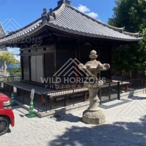 Stone Lantern and Pavilion at Kinko Inari Shrine. Hiroshima, Japan.