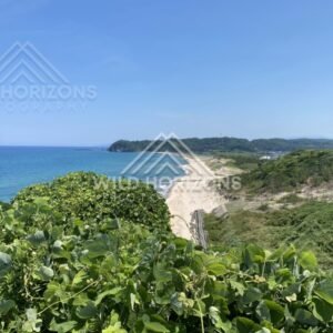 Sanin Kaigan Headland and Beach Panorama With Turquoise Sea. Tottori, Japan.