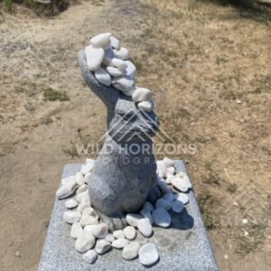 Stone Rabbit Statue With Pebble Offerings at Hakuto Shrine. Tottori, Japan.