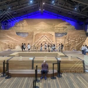 Wide View of Tottori Sand Museum Main Sand Sculpture Hall. Tottori Sand Museum, Japan.