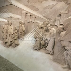 Sand Sculpture Passageway Scene Between High Walls. Tottori Sand Museum, Japan.
