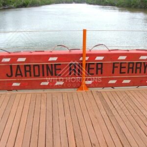 Safety barrier on the Jardine River Ferry crossing. Jardine River, Australia.