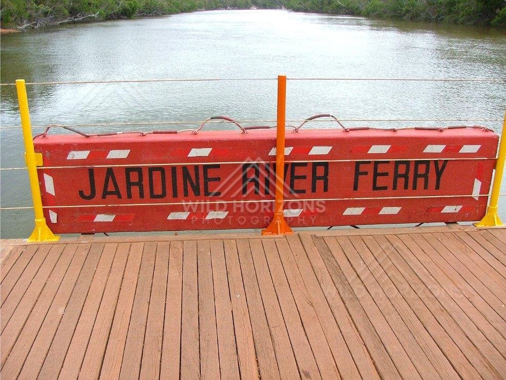 Safety barrier on the Jardine River Ferry crossing. Jardine River, Australia.