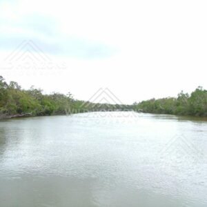 Broad waters of the Jardine River seen from the ferry landing. Jardine River, Australia.