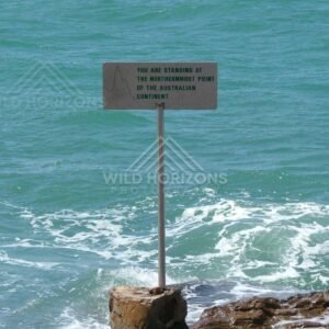 Sign marking the northernmost point of the Australian continent. Seisia, Australia.