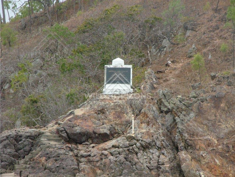 Historic plaque marking Captain Cook’s claim at Possession Island. Possession Island, Australia.