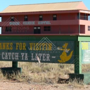 Roadside scale model of the Whim Creek Hotel beside the North West Coastal Highway. Pilbara, Australia.
