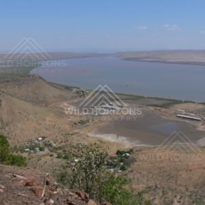 Panoramic view of the Norman River bending toward the Gulf. Normanton, Queensland, Australia.