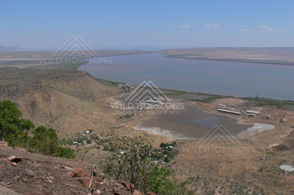 Panoramic view of the Norman River bending toward the Gulf. Normanton, Queensland, Australia.