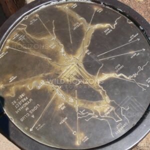 Bronze orientation table overlooking the Gulf Savannah landscape. Normanton, Queensland, Australia.