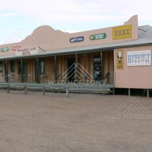 Frontage of the historic Walkabout Creek Hotel. McKinlay, Queensland, Australia.