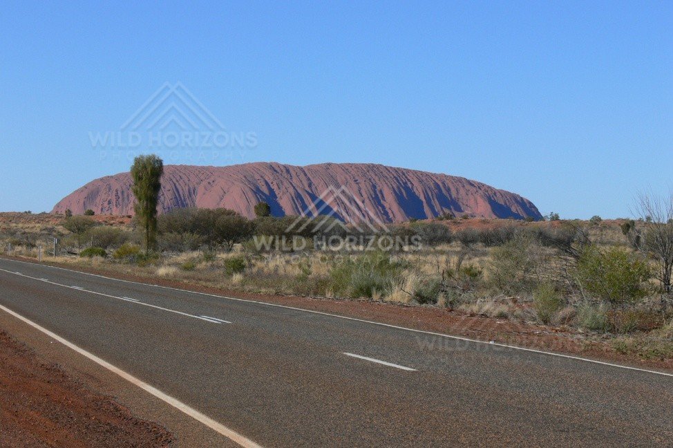 Lasseter Highway approaching Kata Tjuta domes. Uluru–Kata Tjuta National Park, Australia.