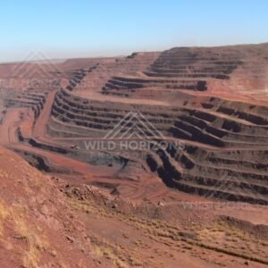 Curving haul roads inside the Super Pit open-cut mine. Kalgoorlie-Boulder, Australia.
