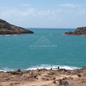 Narrow Coastal Gap Opening to the Ocean Between Rocky Headlands. Cape York, Australia.