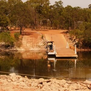 Jardine River ferry ramp and crossing. Jardine River, Queensland, Australia.