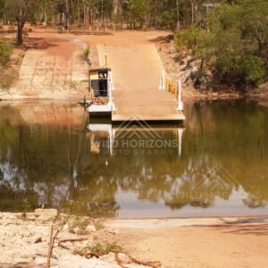 Jardine ferry landing on the river. Jardine River, Queensland, Australia.