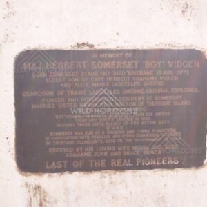 Commemorative Plaque Honouring Early Pioneers at a Historic Memorial. Somerset, Australia.