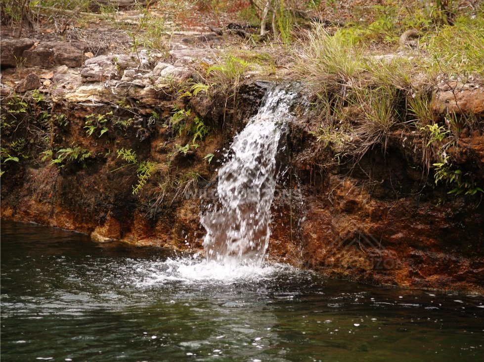 Side cascade entering a calm pool. Fruitbat Falls, Queensland, Australia.