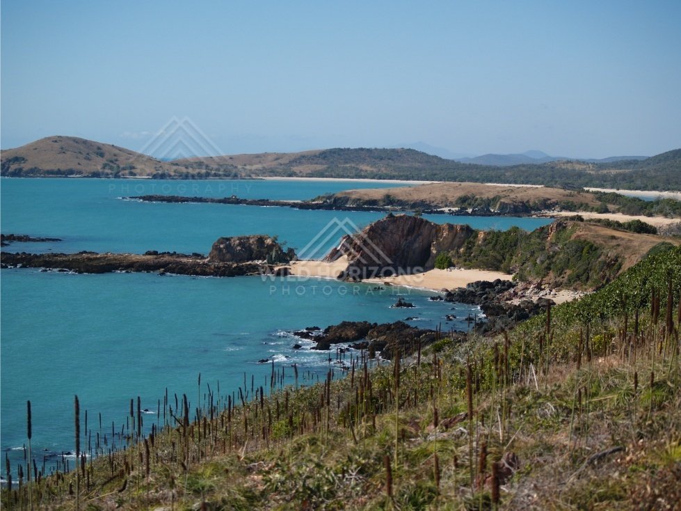 Remote coastline with sand spits and islands. Stanage Bay, Australia.