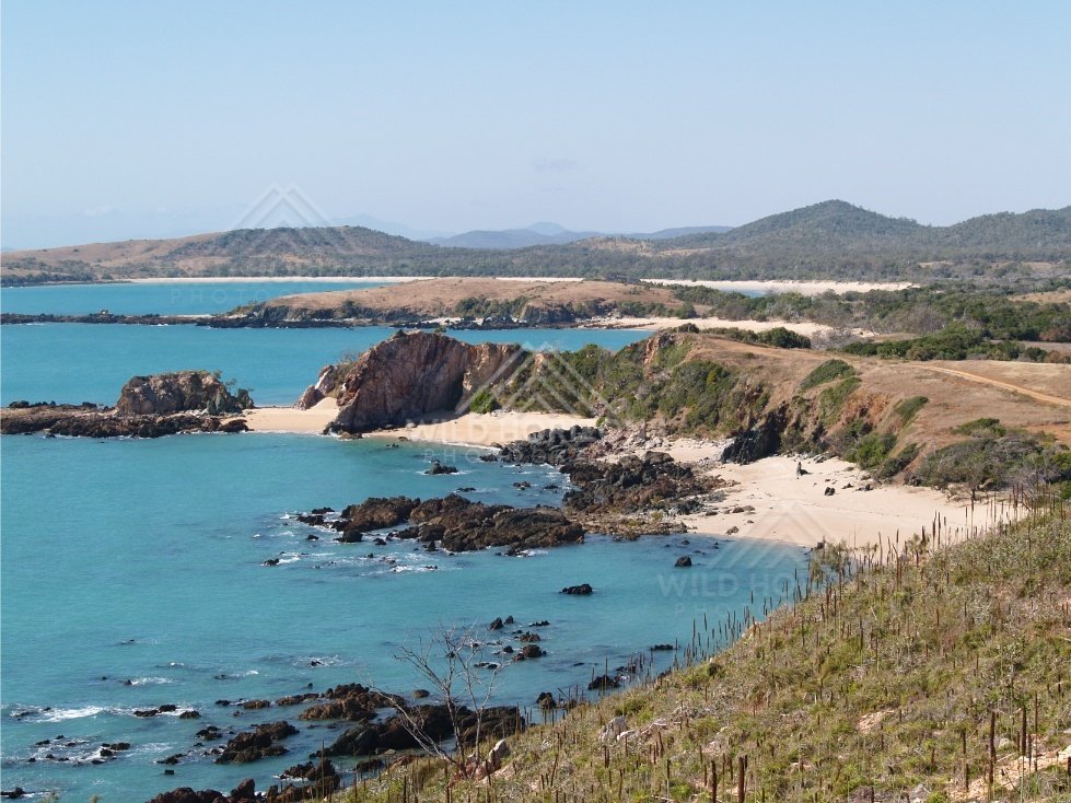 Shallow turquoise channel and sand banks. Stanage Bay, Australia.