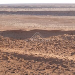 Aerial view across Simpson Desert dunes with long shadows. Simpson Desert, Australia.