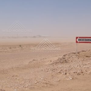 Birdsville Racecourse sign in dust. Birdsville, Australia.