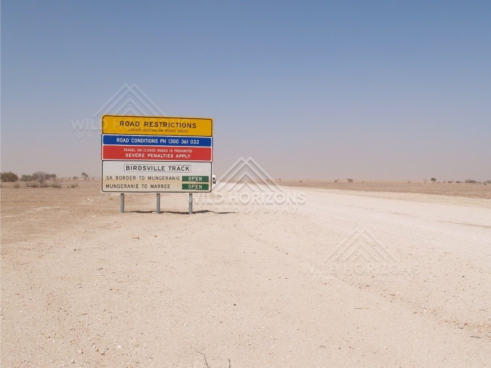 Start of the Birdsville Track sign. Birdsville, Australia.