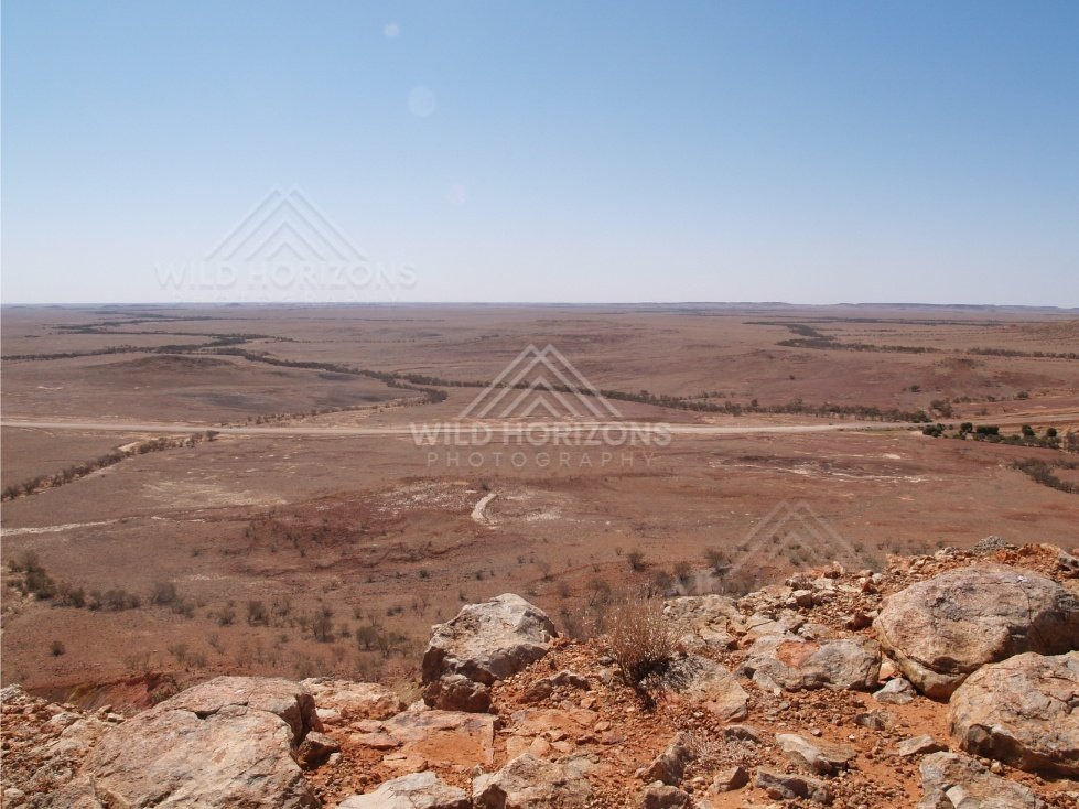 Lookout over vast desert plains. Queensland, Australia.