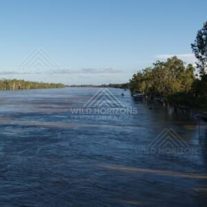 Panorama of the swollen Fitzroy River. Rockhampton, Australia.