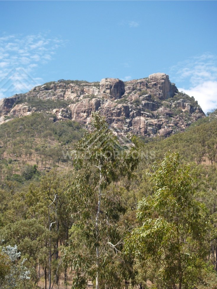 Granite range above coastal forest. Queensland, Australia.