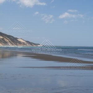 Long view along Rainbow Beach. Queensland, Australia.