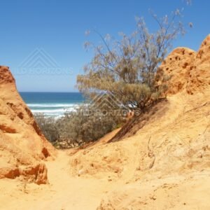 View to ocean from Coloured Sands. Rainbow Beach, Australia.