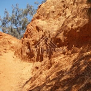 Narrow corridor in sandstone. Rainbow Beach, Australia.