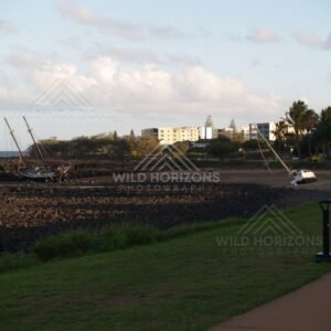 Boats washed ashore after a Bundaberg flood event. Bargara, Australia.