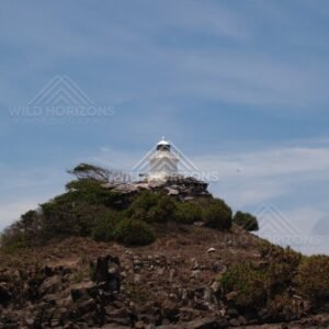 Island summit with navigation light structure. Cape York, Queensland, Australia.