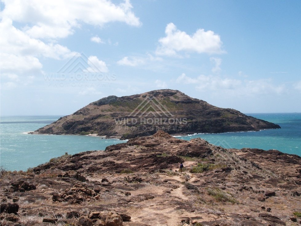 Rocky Walking Track Leading Toward an Offshore Island and Open Sea. Cape York, Australia.