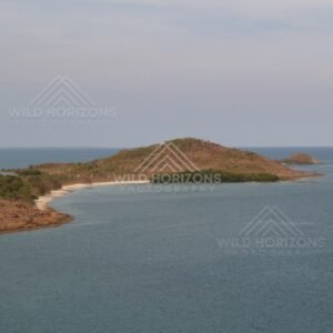 Coastal island and channel view from above. Cape York, Queensland, Australia.