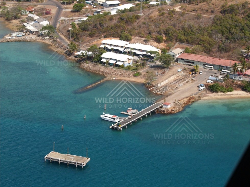 Harbour buildings and pier at Thursday Island. Thursday Island, Queensland, Australia.