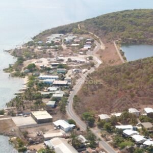 Residential coastline on Thursday Island. Thursday Island, Queensland, Australia.