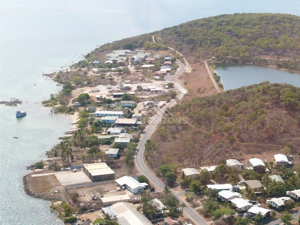 Residential coastline on Thursday Island. Thursday Island, Queensland, Australia.